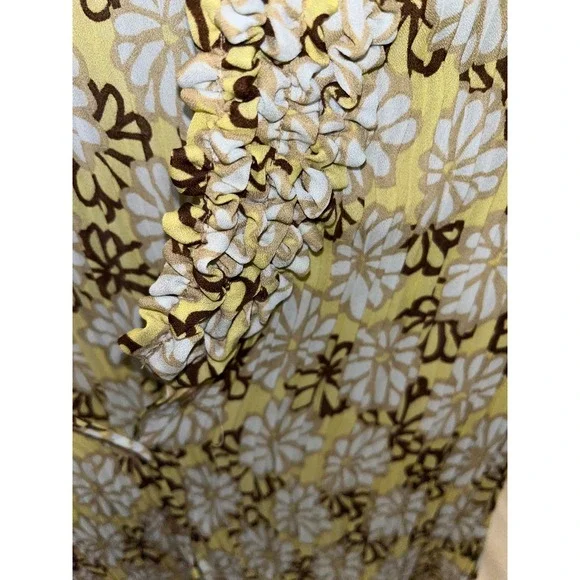 Retro Sunny Leigh Y2K Floral Ruffle V-Neck Sleeveless Top Boho Women's Size M - Picture 8 of 14